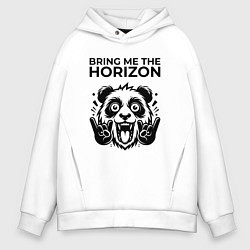 Толстовка оверсайз мужская Bring Me the Horizon - rock panda, цвет: белый