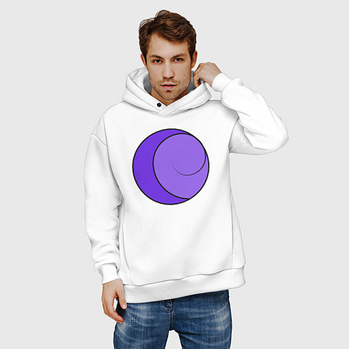 Мужское худи оверсайз Круг улитка / Белый – фото 3