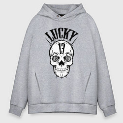 Толстовка оверсайз мужская Lucky skull, цвет: меланж