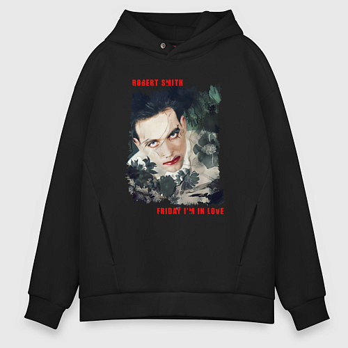 Мужское худи оверсайз Robert Smith - The cure / Черный – фото 1