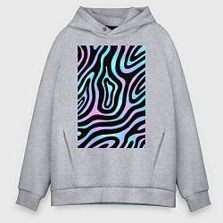 Толстовка оверсайз мужская Голографические реки, цвет: меланж