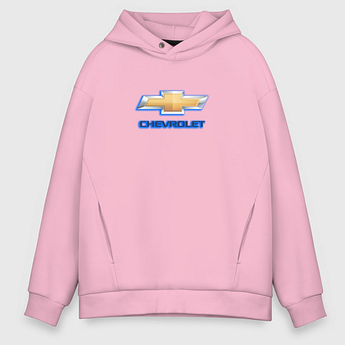Мужское худи оверсайз Chevrolet brend auto / Светло-розовый – фото 1