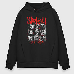 Толстовка оверсайз мужская Slipknot rock band, цвет: черный