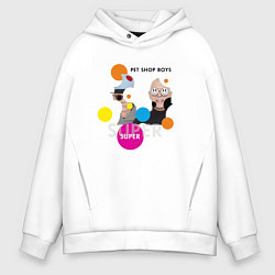 Толстовка оверсайз мужская Pet Shop Boys - Super, цвет: белый