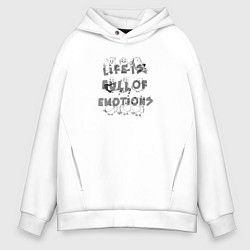 Толстовка оверсайз мужская Веселые и забавные птички, цвет: белый