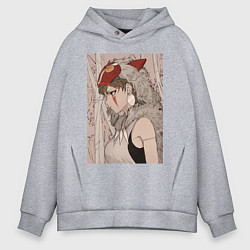 Толстовка оверсайз мужская Принцесса Мононоке San, цвет: меланж