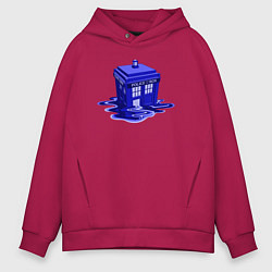 Толстовка оверсайз мужская Tardis ink, цвет: маджента