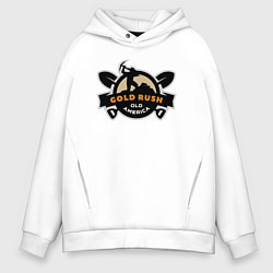 Толстовка оверсайз мужская Зототая лихорадка в старой Америке, цвет: белый