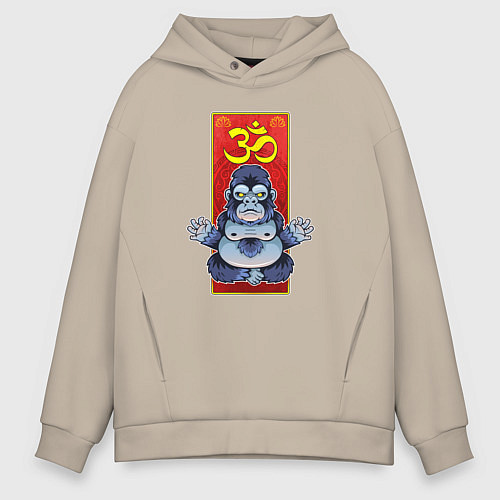 Мужское худи оверсайз Релакс горилла / Миндальный – фото 1