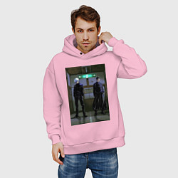 Толстовка оверсайз мужская Магическая битва Сатору Годзё Сугуру Гэто Маг особ, цвет: светло-розовый — фото 2