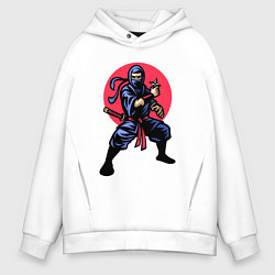 Толстовка оверсайз мужская Warrior ninja, цвет: белый