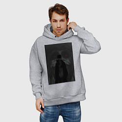 Толстовка оверсайз мужская Поднятие уровня в одиночку Джину Сон статуя, цвет: меланж — фото 2