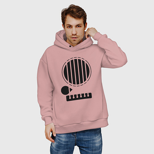 Мужское худи оверсайз Моя гитара / Пыльно-розовый – фото 3