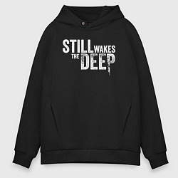 Толстовка оверсайз мужская Still wakes the deep logo, цвет: черный