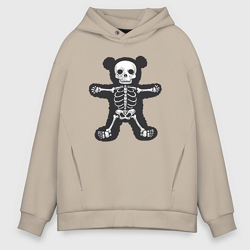 Мужское худи оверсайз Skeletor bear / Миндальный – фото 1