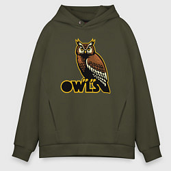 Толстовка оверсайз мужская Owls, цвет: хаки