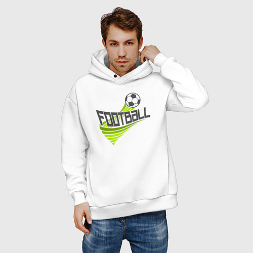 Мужское худи оверсайз Football game / Белый – фото 3