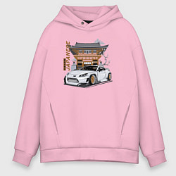 Толстовка оверсайз мужская Japanese, цвет: светло-розовый