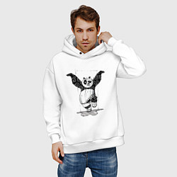 Толстовка оверсайз мужская Кунгфу панда По, цвет: белый — фото 2