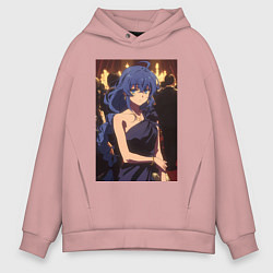 Толстовка оверсайз мужская Реинкарнация безработного Рокси Мигурдия в платье, цвет: пыльно-розовый