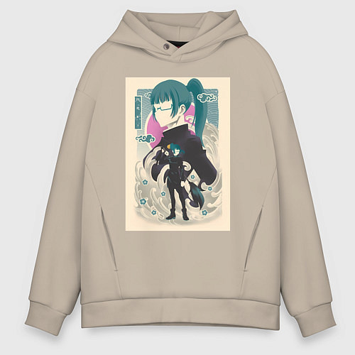 Мужское худи оверсайз Магическая битва Маки Дзэнин маг / Миндальный – фото 1