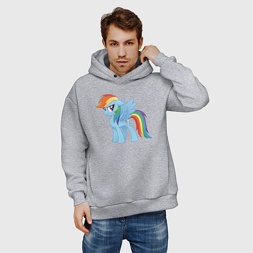 Мужское худи оверсайз Рейнбоу Дэш из My Little Pony в кино / Меланж – фото 3