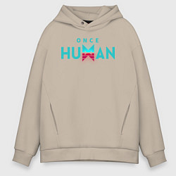 Толстовка оверсайз мужская Once human logo, цвет: миндальный