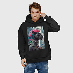 Толстовка оверсайз мужская Dude panther - punks not dead, цвет: черный — фото 2