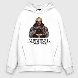 Толстовка оверсайз мужская Medieval: Total War logo, цвет: белый