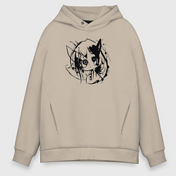 Толстовка оверсайз мужская Тёмное зеркало души, цвет: миндальный