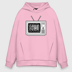 Толстовка оверсайз мужская Game over television, цвет: светло-розовый