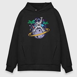 Толстовка оверсайз мужская Space summer, цвет: черный