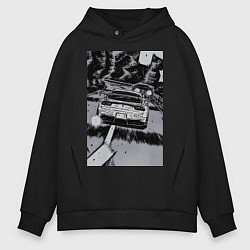 Толстовка оверсайз мужская Авто jdm, цвет: черный