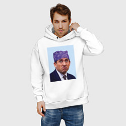 Толстовка оверсайз мужская Michael Scott - Prison mike the office meme, цвет: белый — фото 2