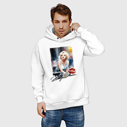 Толстовка оверсайз мужская Мэрилин Монро - звезда, цвет: белый — фото 2