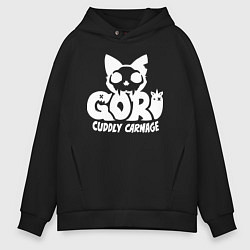 Толстовка оверсайз мужская Goro cuddly carnage logo, цвет: черный