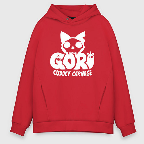 Мужское худи оверсайз Goro cuddly carnage logo / Красный – фото 1