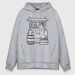 Толстовка оверсайз мужская Рыбная лавка, цвет: меланж