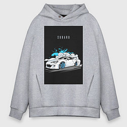 Толстовка оверсайз мужская Subaru авто, цвет: меланж