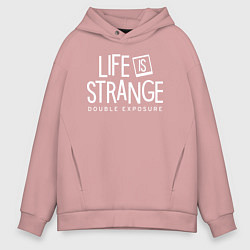 Толстовка оверсайз мужская Life is strange double exposure logo, цвет: пыльно-розовый