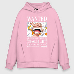 Толстовка оверсайз мужская Monkey D Luffy - wanted, цвет: светло-розовый