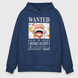 Толстовка оверсайз мужская Monkey D Luffy - wanted, цвет: тёмно-синий