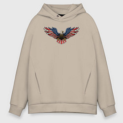 Толстовка оверсайз мужская USA eagle, цвет: миндальный