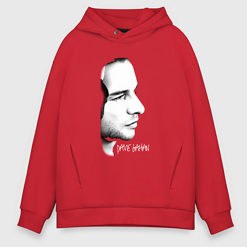 Мужское худи оверсайз Dave Gahan from depeche mode face / Красный – фото 1