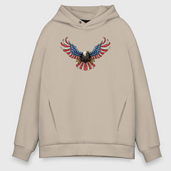 Толстовка оверсайз мужская Орёл Америки, цвет: миндальный