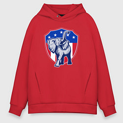 Толстовка оверсайз мужская Elephant USA, цвет: красный