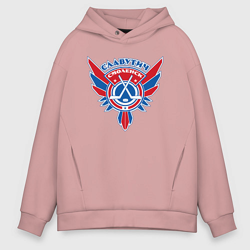 Мужское худи оверсайз ХК Славутич / Пыльно-розовый – фото 1