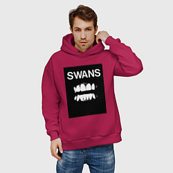 Толстовка оверсайз мужская Swans Filth, цвет: маджента — фото 2