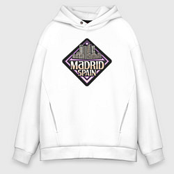 Толстовка оверсайз мужская Madrid Spain, цвет: белый
