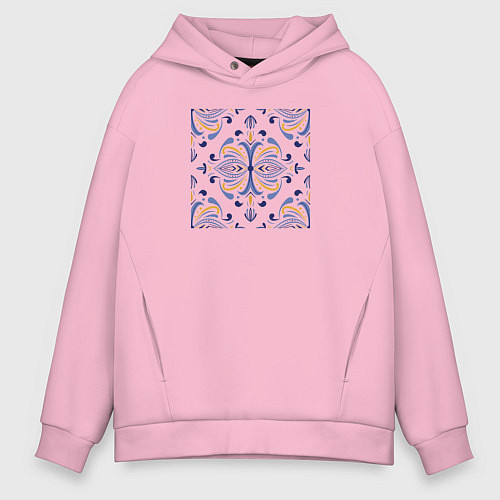 Мужское худи оверсайз Португальский мотив / Светло-розовый – фото 1